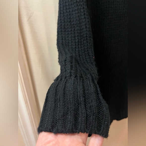 🔴 Nasty Gal Black Ribbed Knit Sweater Dress size small - Picture 6 of 9